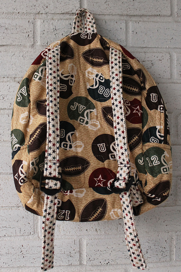 Back View of Football Star Doll Carrier Backpack for 18 inch boy dolls