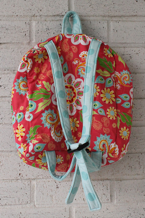 Medium Flower Dot Doll Carrier Backpack Back View