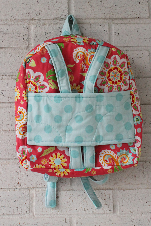 Medium Flower Dot Doll Carrier Backpack Front View