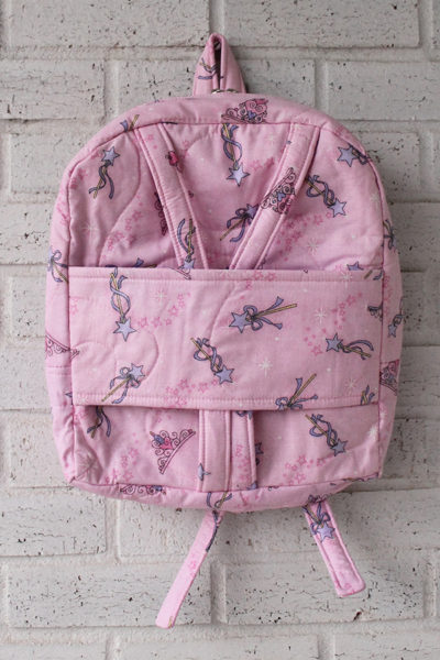 Pink Wand and Tiara Doll Carrier Backpack Front View